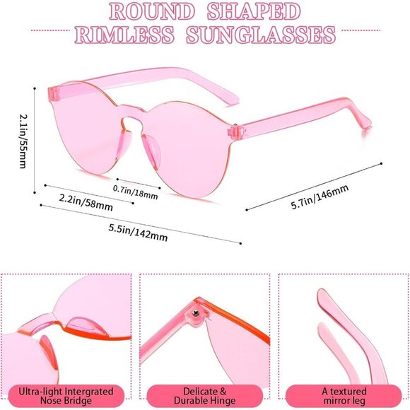 18 Pack Colored Rimless Sunglasses Party Glasses Unisex Adult Women main image 5